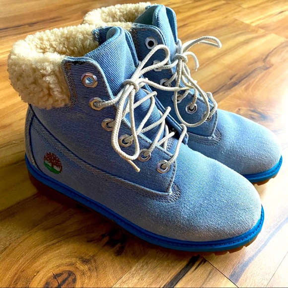 Timberland Just Don Denim Faux Shearling Boots - Picture 4 of 15